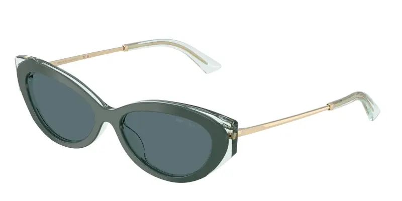Donna Jimmy Choo JC5065U 510487 Occhiali da sole Acetato Verde Grigio Cat Eye Normale