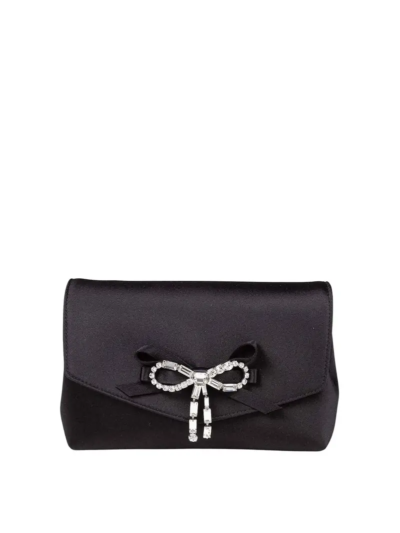 Mini Borsa Soft Bow In Raso Nero