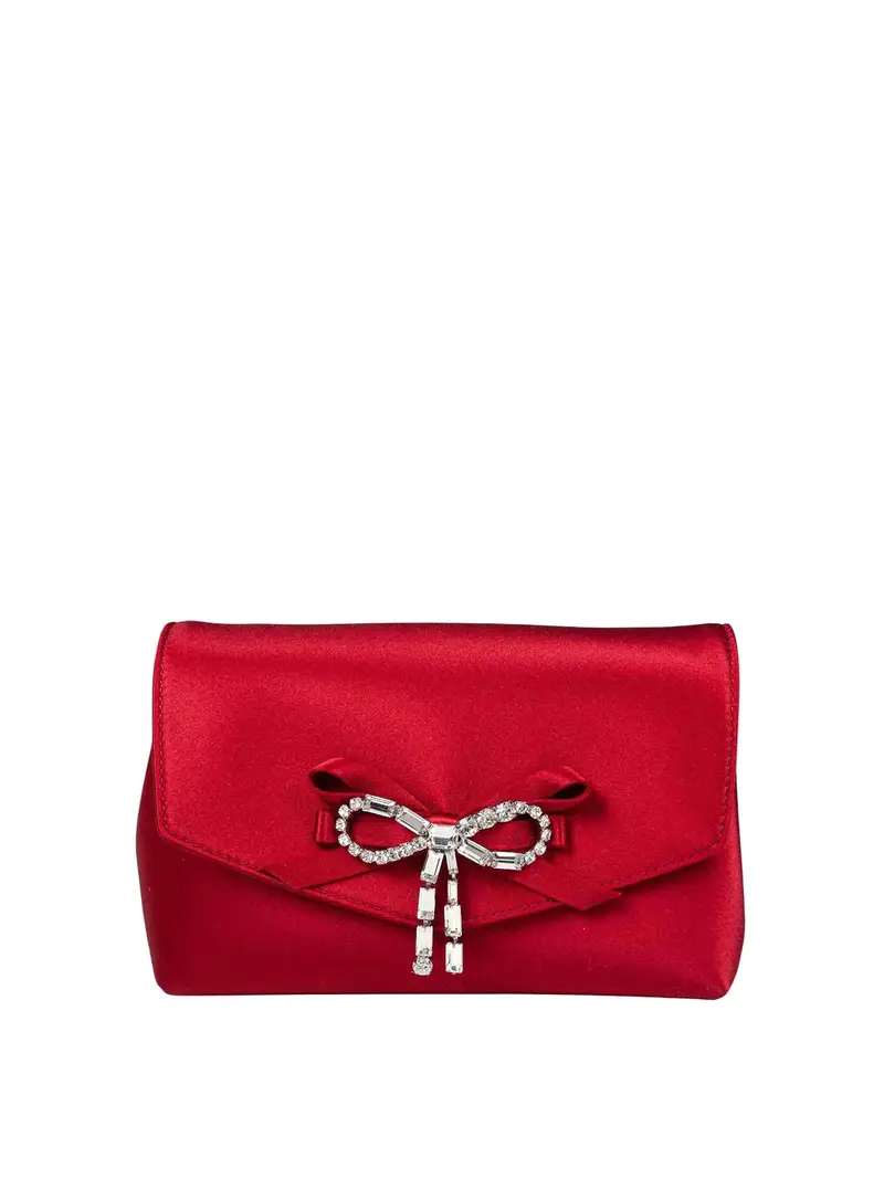 Mini Borsa Soft Bow In Rubino Nero Rosso