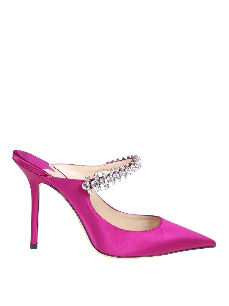 mule bing 100 in raso colore boysenberry Fucsia