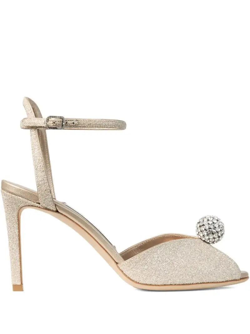 Jimmy Choo Sandali oro con dettaglio gioiello