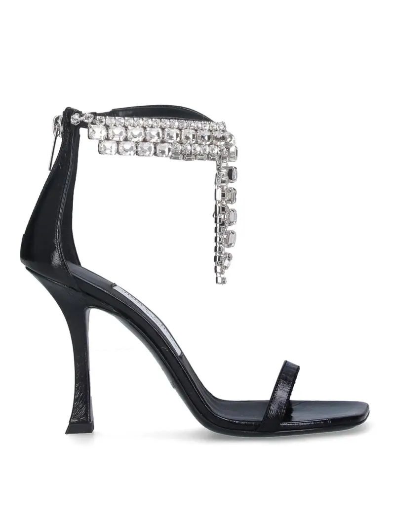 Sandali Slingback Con Strass Nero
