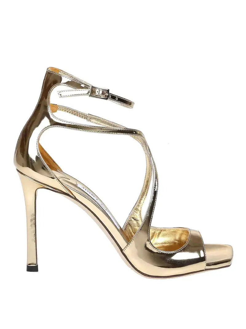 sandalo azia 95 in pelle metallizzata oro