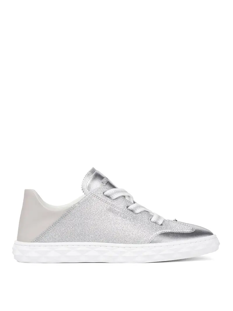 Sneakers in pelle leggera diamante Argento