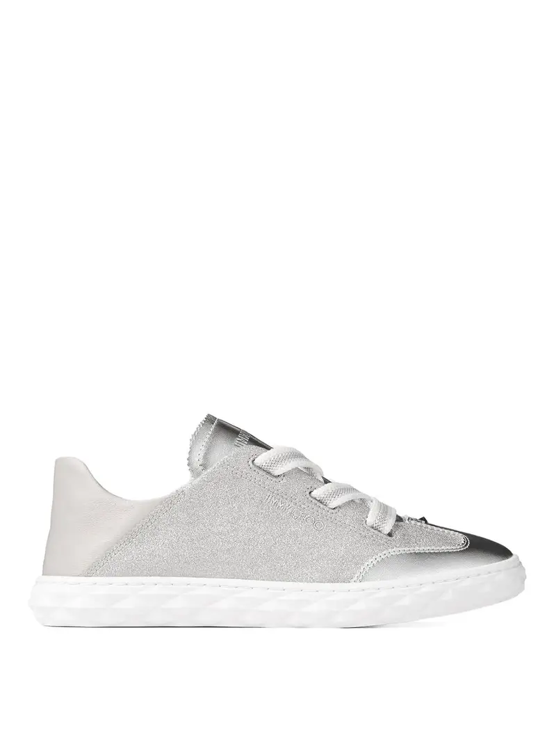 Sneakers in pelle leggera diamante Argento