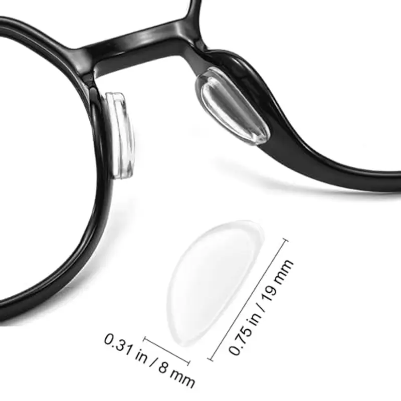 JINSION 20 Paia Naselli per Occhiali Antiscivolo Occhiali Silicone, Naselli Adesivi per Occhiali, Nasello Antiscivolo Comodi per d'Aria, Trasparente Cuscinetti per Occhiali a Pieno Occhiali da Sole miniatura 2