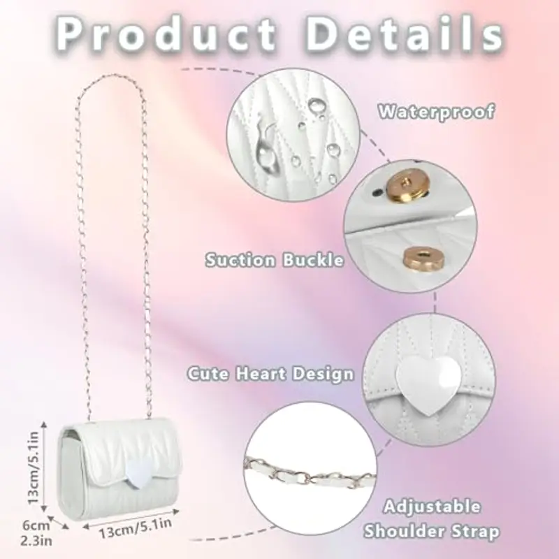 Jiusely Borsa a tracolla Bambina Bianco 1608441 miniatura 3