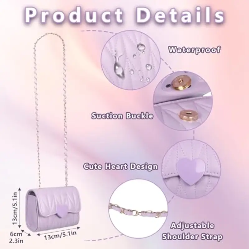 Jiusely Borsa a tracolla Bambina Viola 1608435 miniatura 3