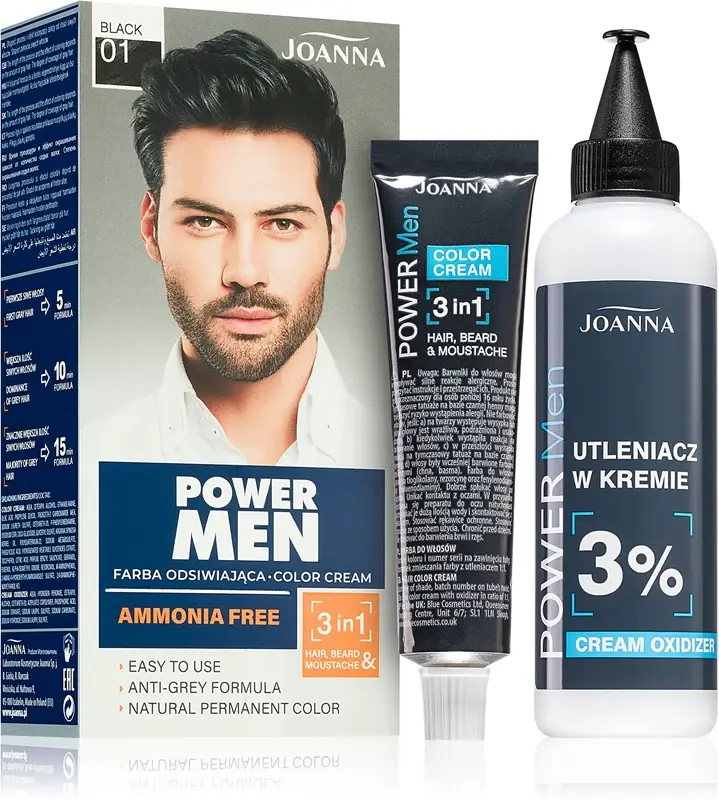 Power tinta per capelli per uomo colore nera