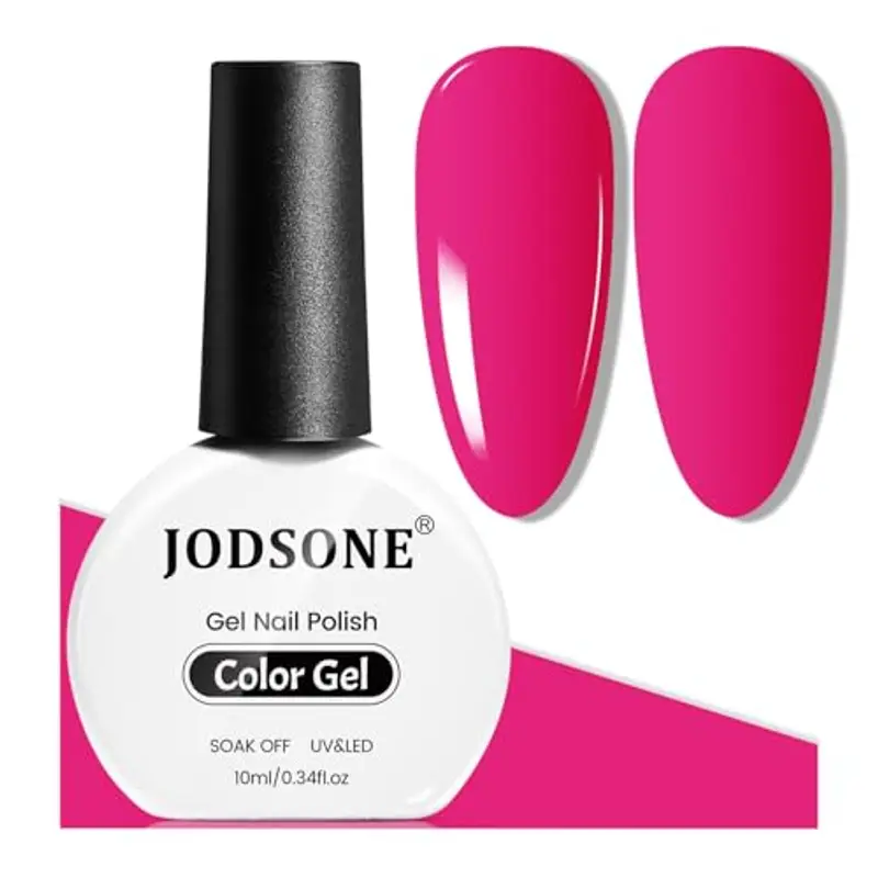 JODSONE 10ml Gel Nail Polish Rose Red Gel Polish Rosso Chiaro High Gloss Soak Off U V Nail Manicure Salon Fai da Te a Casa