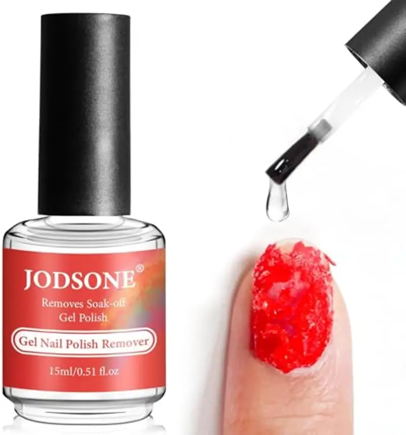 JODSONE 15ML Remover Semipermanente Unghie, Lucidare la superficie dell'unghia e applicare il solvente per unghie, Smalto Semipermanente in 3-5 Minuti, Non c'è ammollo o avvolgimento, Rapido e Facile