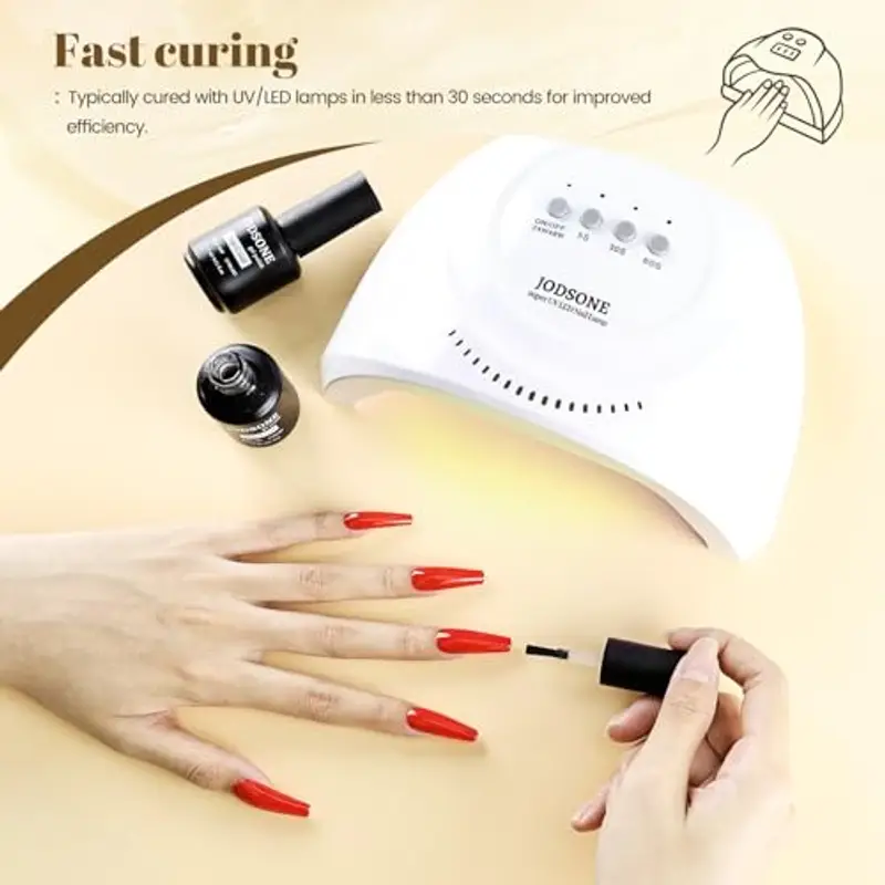 JODSONE 2 flaconi da 15 ml di smalto gel top coat senza asciugatura, per manicure brillante, necessita di polimerizzazione in lampada miniatura 3