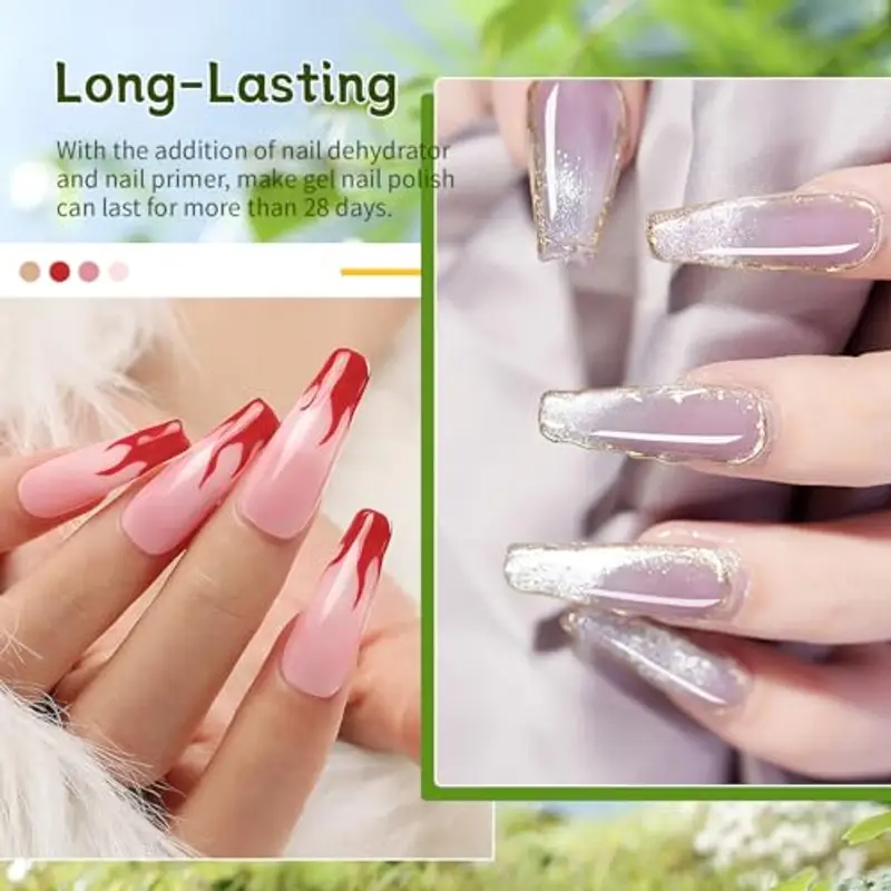 JODSONE 4 Bottiglie 10ML Primer per unghie Base Coat Top Coat Lucido ad asciugatura rapida durevole DIY Nail Art Design Regalo di lunga durata per le ragazze miniatura 3