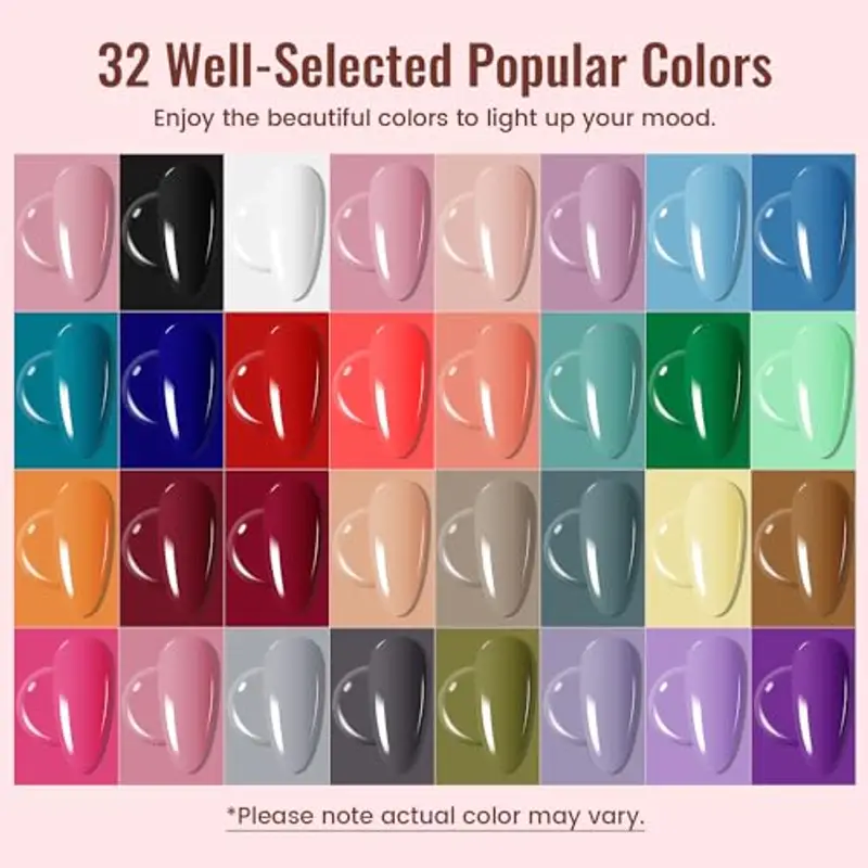 JODSONE Gel Nail Polish Kit with U V Light 32 Colors Gel Polish Nail Kit miniatura 2