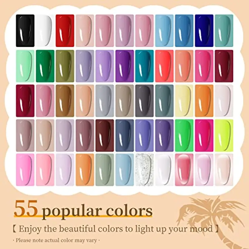JODSONE Set di smalto gel 60 pezzi con 5 flaconi di smalto base e smalto top opaco Set di smalti a solvente Adatto per l'uso tutto l'anno Regali di smalto per unghie in gel… miniatura 3