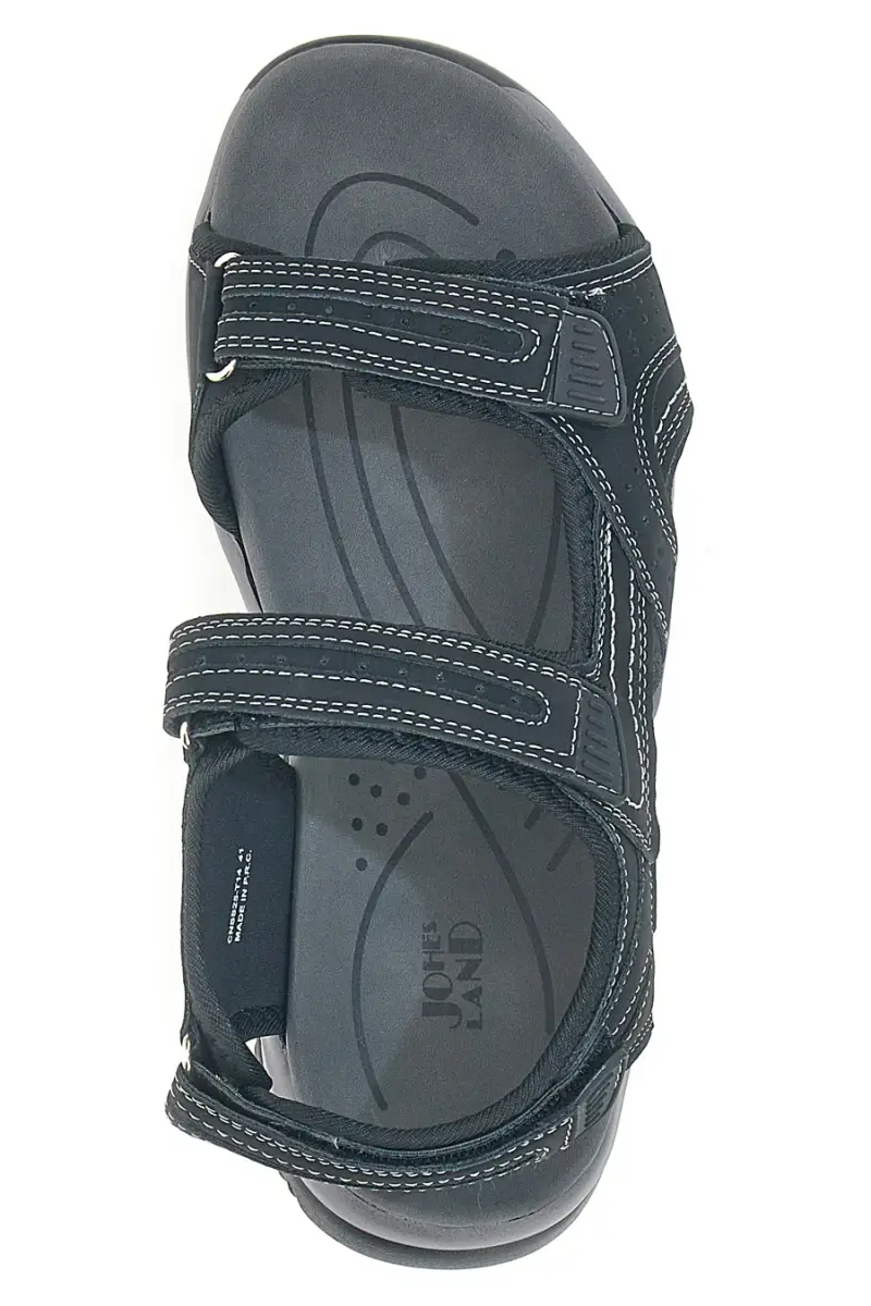 Sandali sportivi neri con strappi regolabili Johes Land CNSS25T14 [NERO] miniatura 3