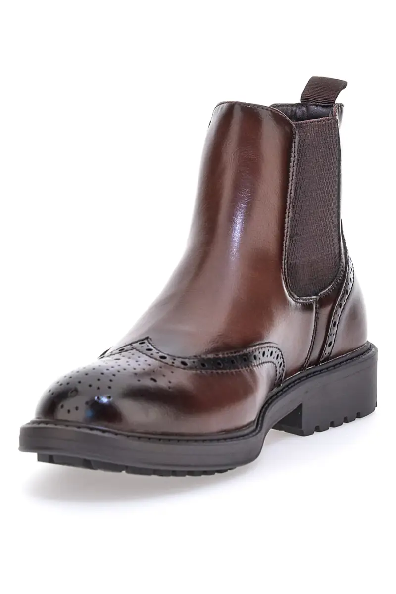 Stivaletti beatles marroni con lavorazione brogue Johes land 1681312 [MARRONE] miniatura 3