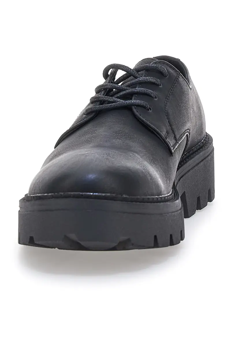 Stringate nere con suola carrarmato Johes land 2308113 [NERO] miniatura 3