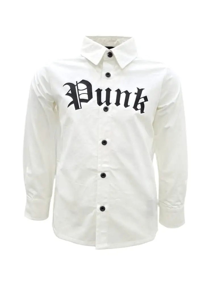 camicia infant in cotone bianco