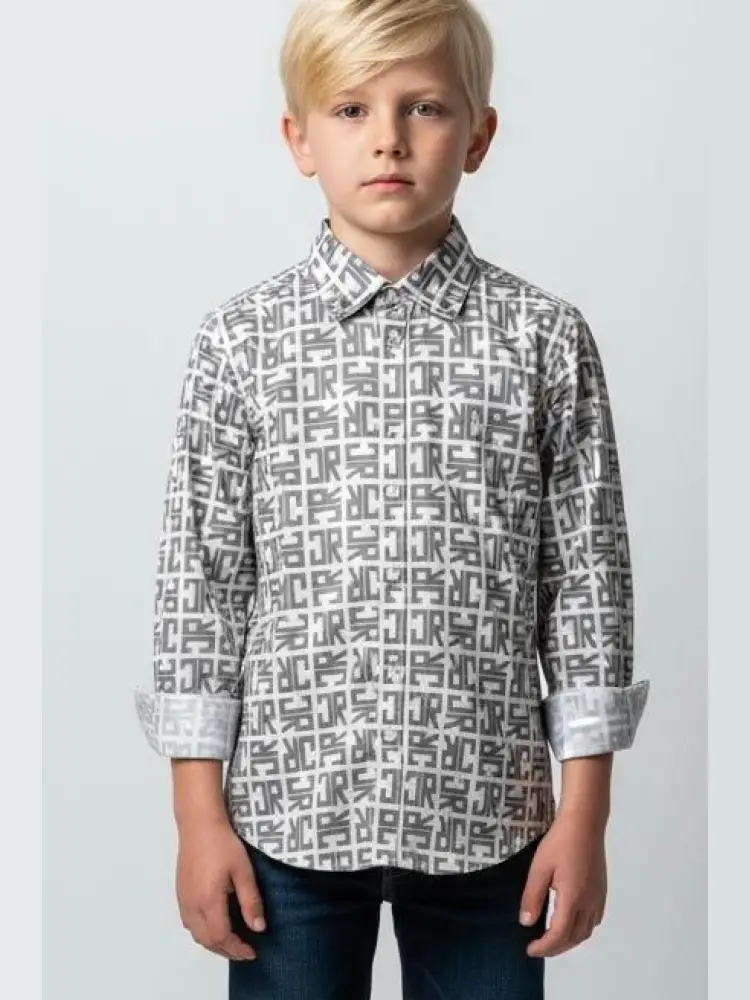 camicia infant/kids/junior manica lunga con logo all over