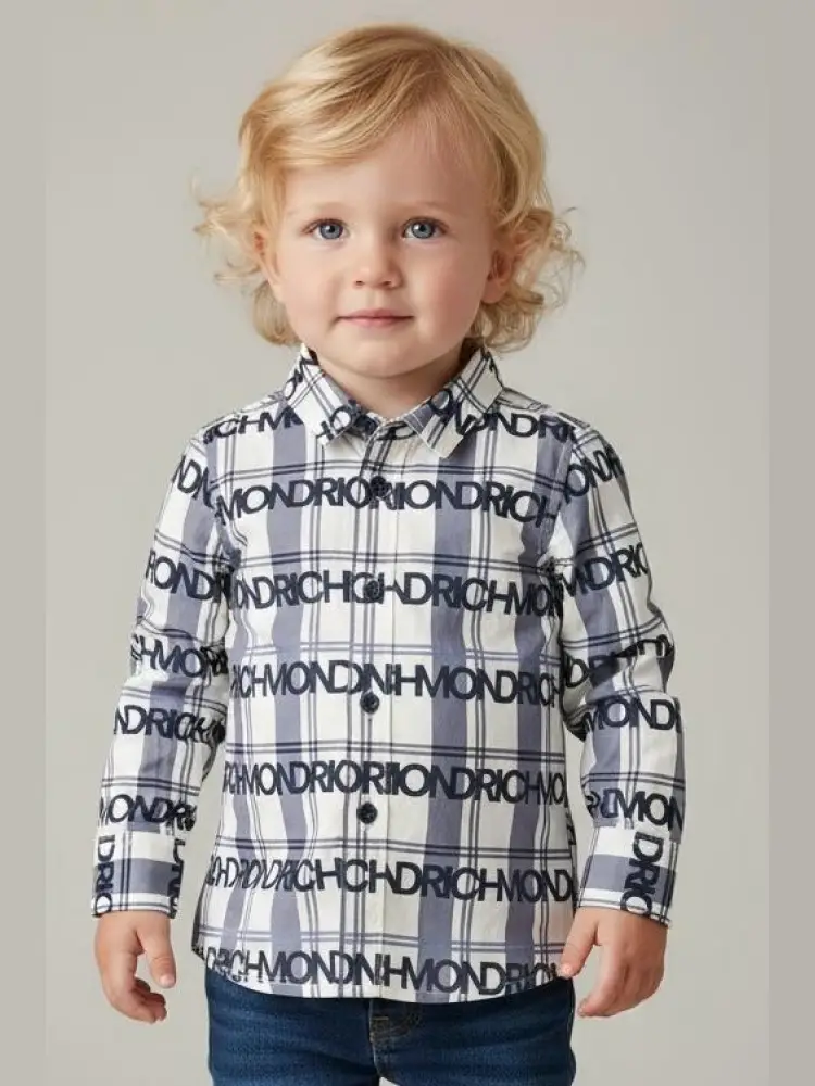 camicia infant manica lunga con logo lettering