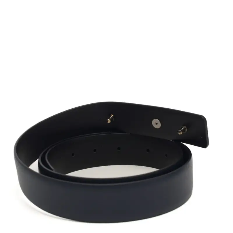 John Richmond cintura da uomo in vera pelle blu effetto martellato e placchetta logo in metallo miniatura 2