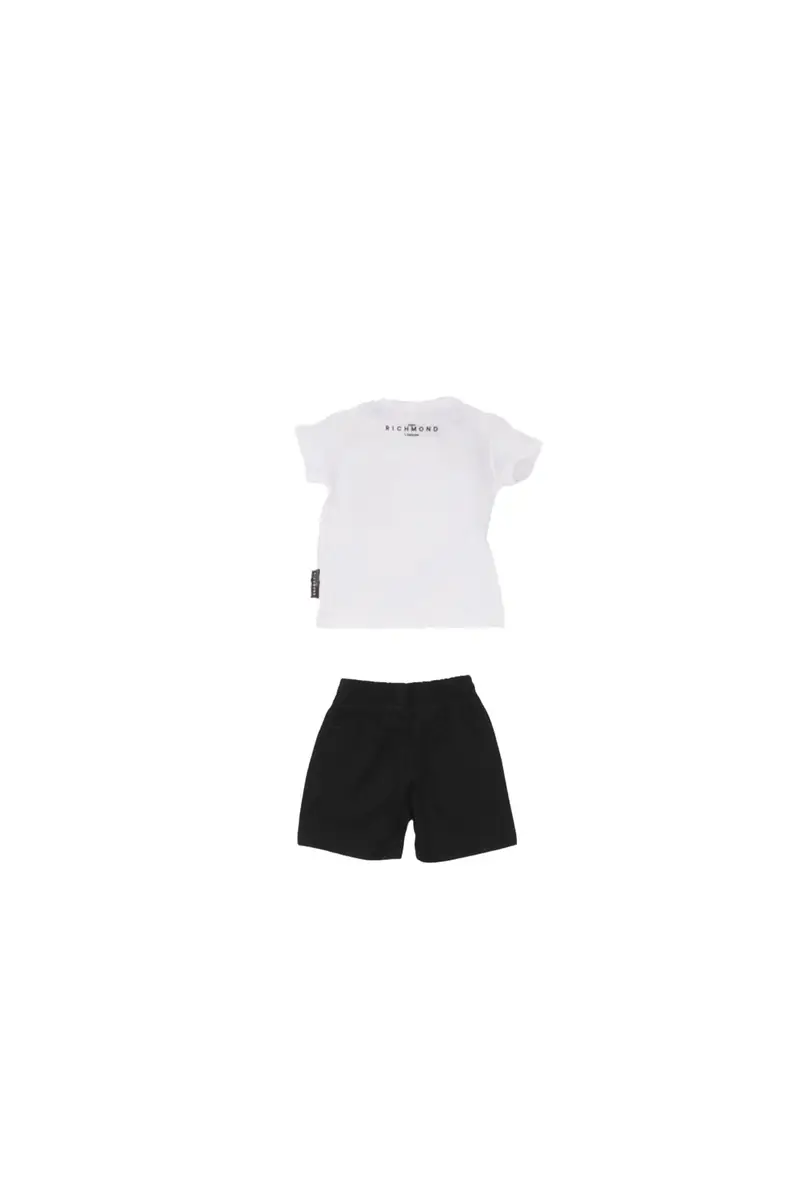 Completo Bambino JOHN RICHMOND White black Set t-shirt+bermuda miniatura 2