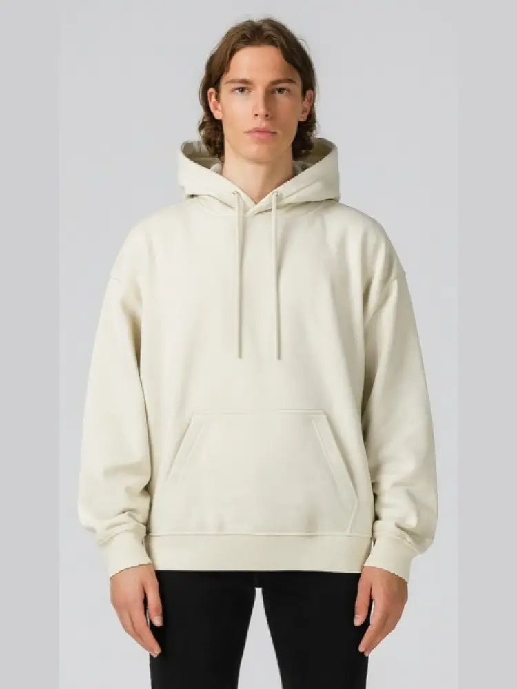 felpa con cappuccio bianca con logo ricamato sul retro