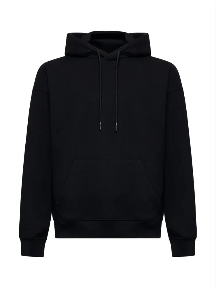 felpa con cappuccio littos in cotone nero con logo posteriore