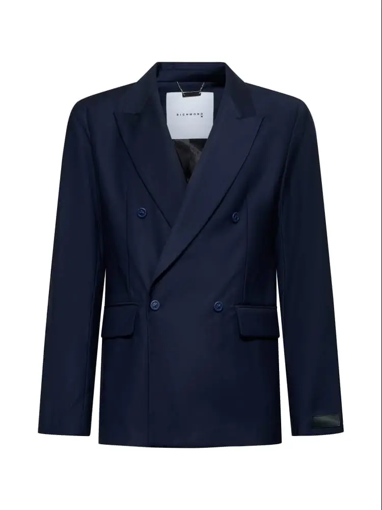 giacca doppiopetto thomasky in misto viscosa blu