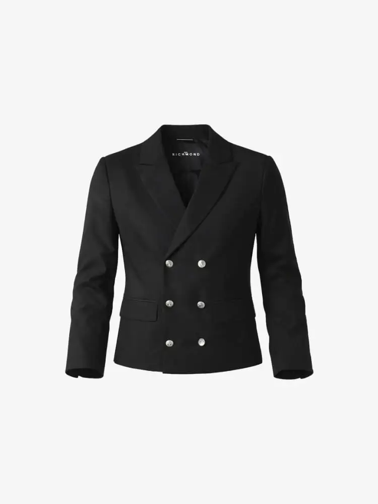 giacca kids/junior doppio petto con bottoni in argento brunito