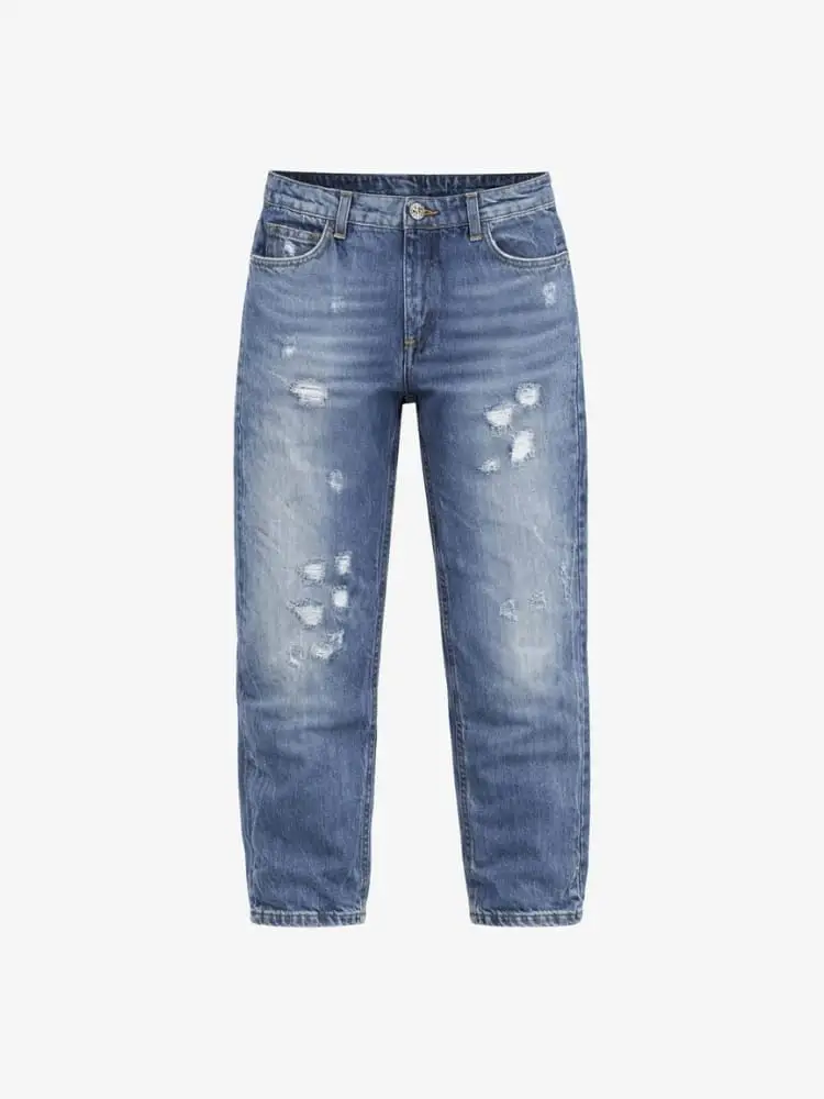 jeans kids/junior in denim medio con rotture
