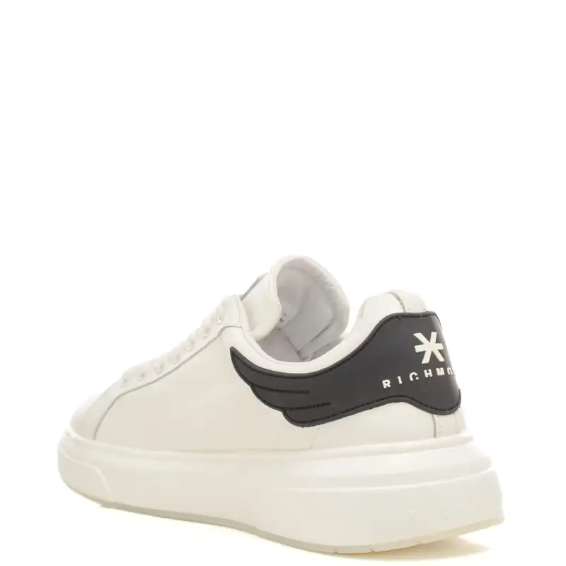 sneakers da uomo con logo lettering stampato sulla suola bianco nero miniatura 3