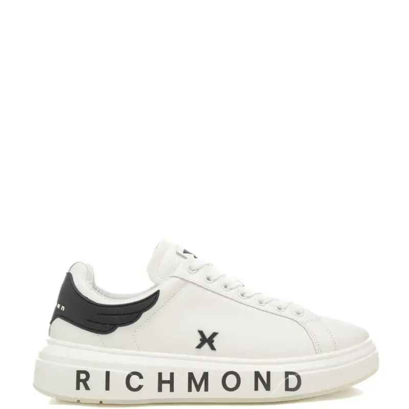 sneakers da uomo con logo lettering stampato sulla suola bianco nero