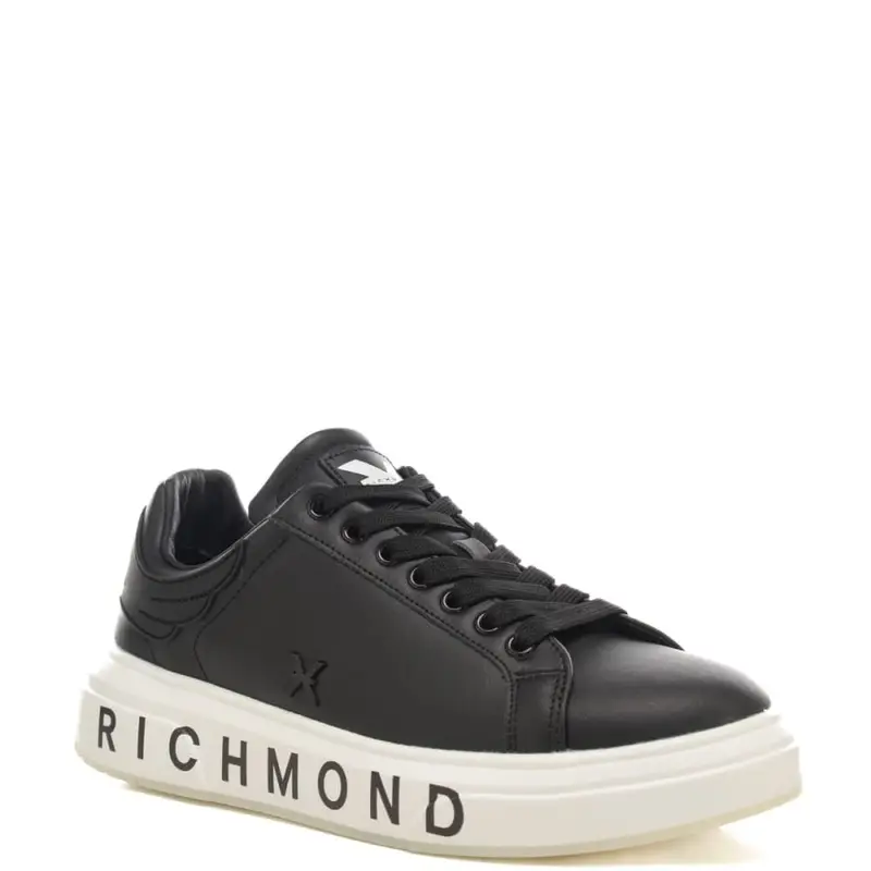 sneakers da uomo con logo lettering stampato sulla suola nero miniatura 2