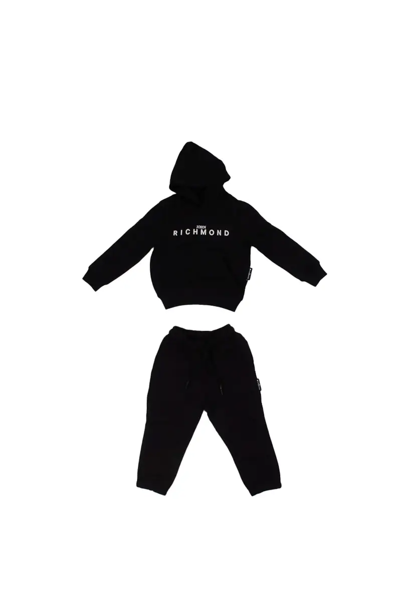 Tuta Bambino JOHN RICHMOND Black Set sweatshirt+pants assir