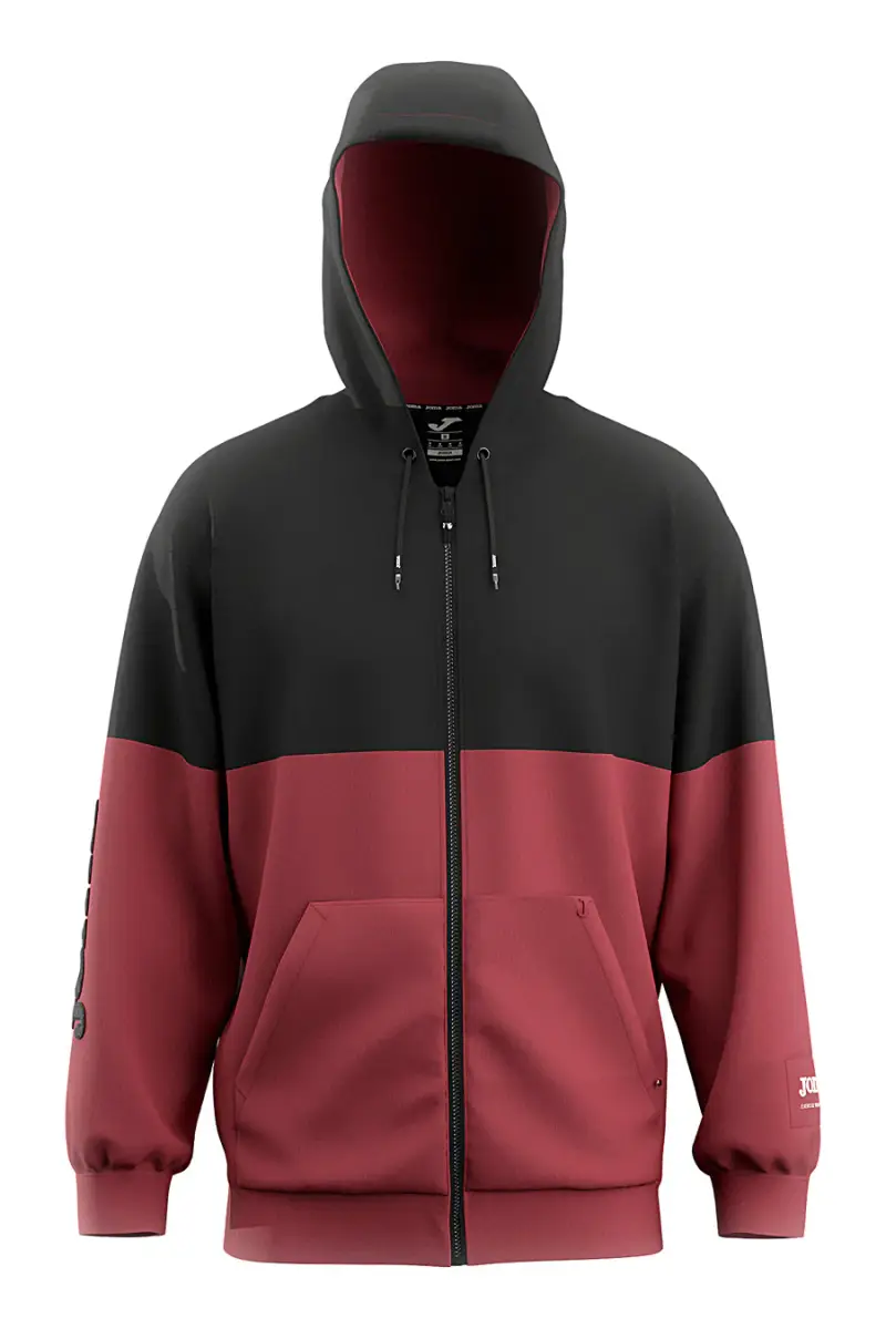 Felpa bicolore con cappuccio e zip Joma Step Long Pants [ROSSO