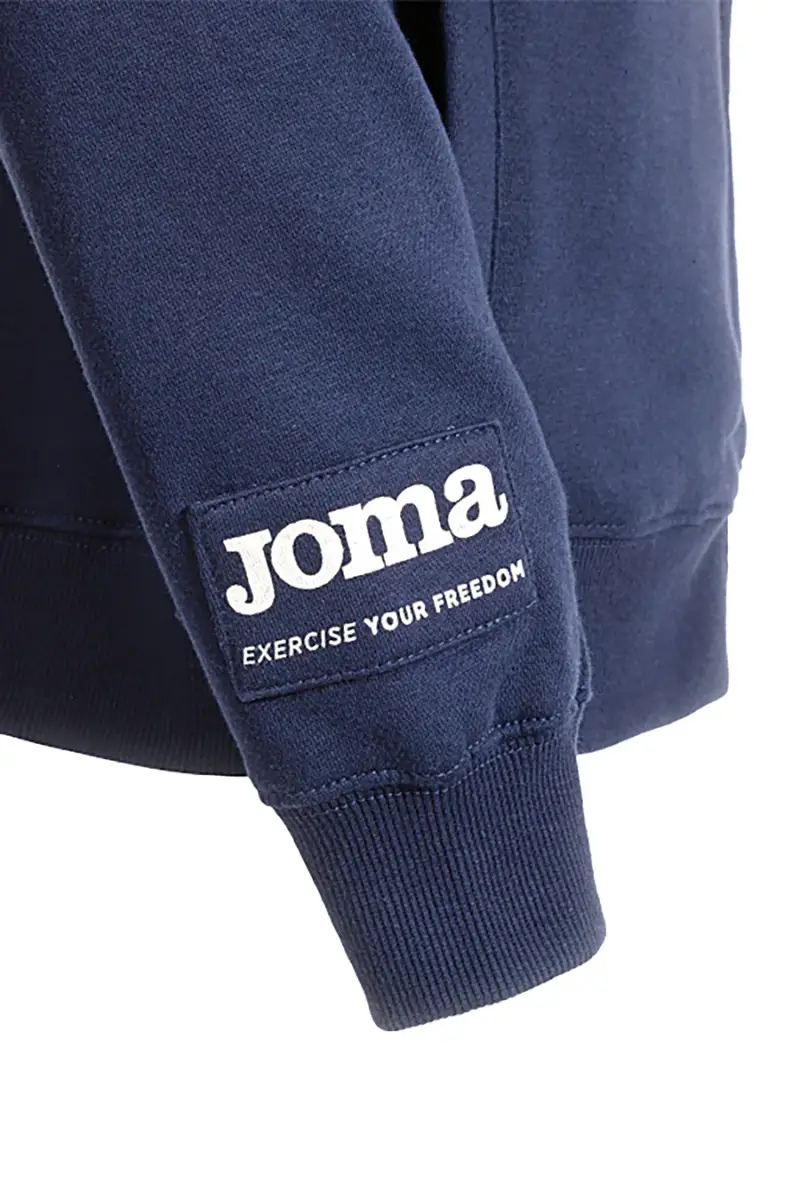 Felpa blu con zip e maxi logo frontale Joma Urban Street Full Zip Sweatshirt [BLUE] miniatura 4