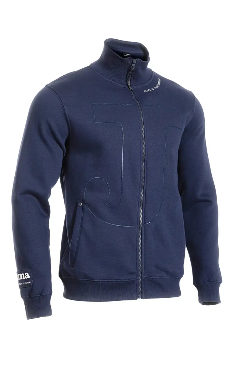 Felpa blu con zip e maxi logo frontale Joma Urban Street Full Zip Sweatshirt [BLUE]