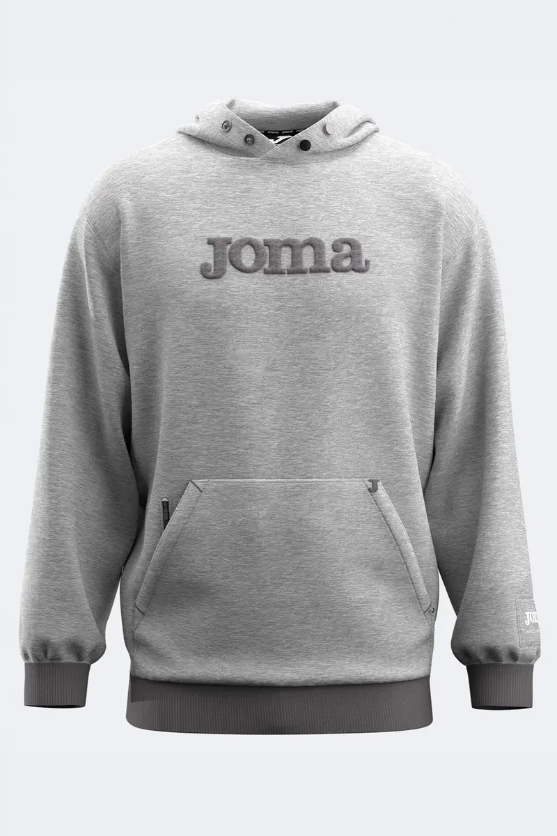 Felpa grigia con cappuccio regolabile e logo 3D Joma Urban Street Hoodie [GREY MELANGE]