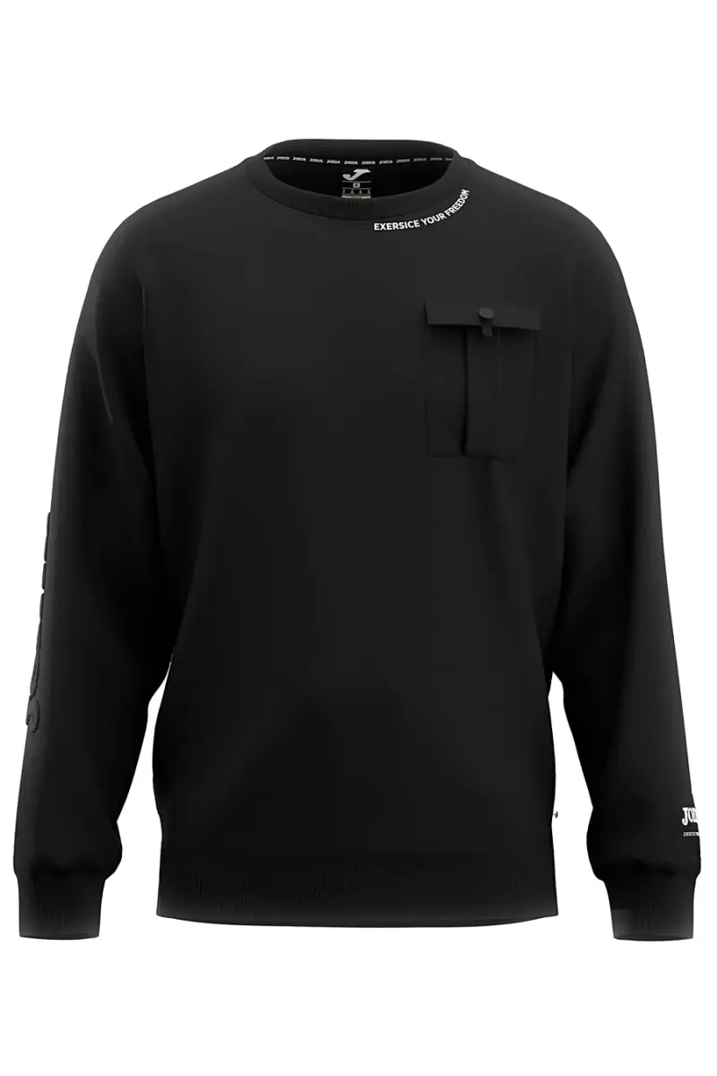 Felpa nera con tasca frontale e girocollo Joma Urban Street Sweatshirt [NERO]