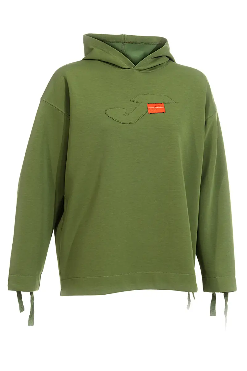 Felpa verde con lacci regolabili e logo in rilievo Joma Step Hoodie [VERDE]