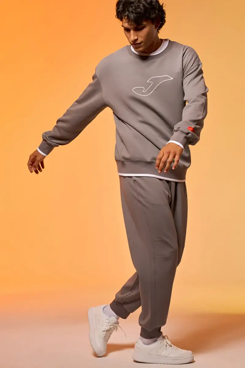 Pantaloni jogger grigi con fascia elastica e logo in silicone JOMA Step Long Pants [GRIGIO] miniatura 5