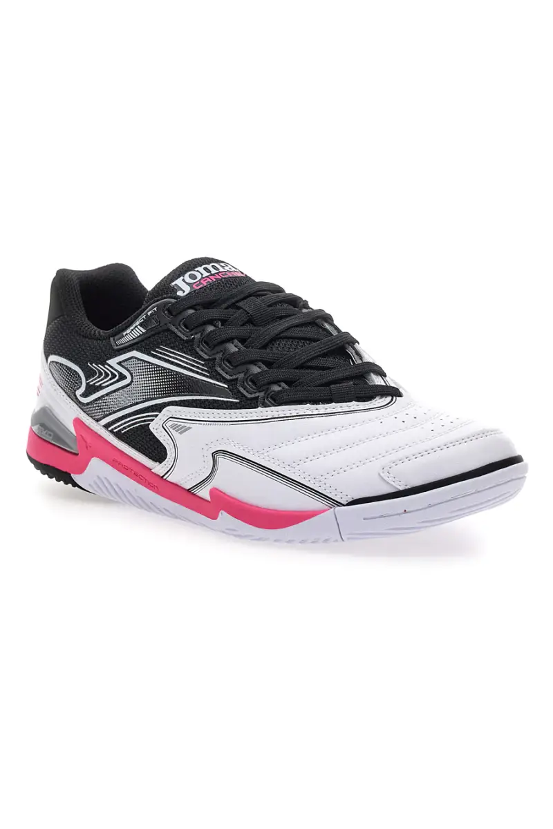Scarpe da calcetto indoor bianche e nere con dettagli fucsia Joma Cancha 2502 Indoor [MULTI] miniatura 2