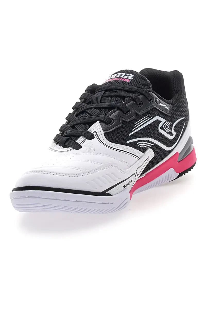 Scarpe da calcetto indoor bianche e nere con dettagli fucsia Joma Cancha 2502 Indoor [MULTI] miniatura 4