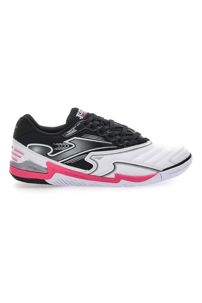 Scarpe da calcetto indoor bianche e nere con dettagli fucsia Joma Cancha 2502 Indoor [MULTI]