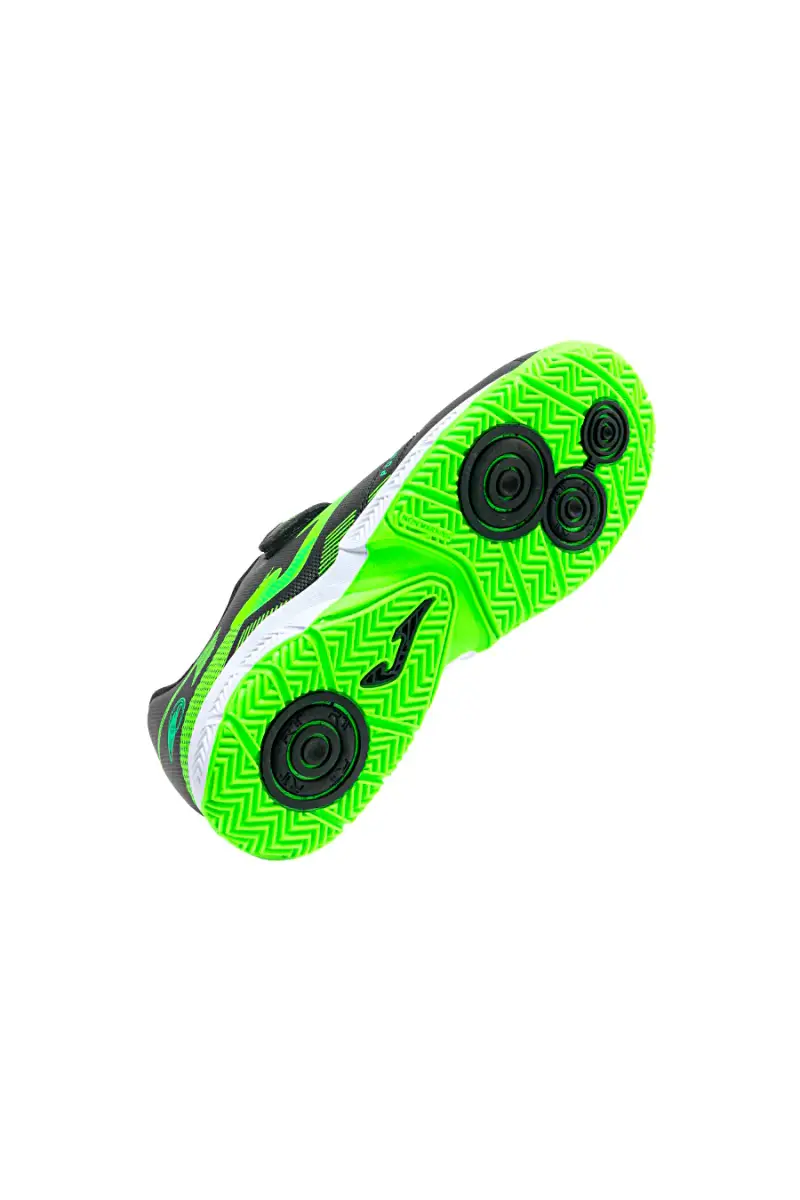 Scarpe da calcio indoor nere e verde fluo con strappo Joma POJS2601INV [NERO miniatura 4