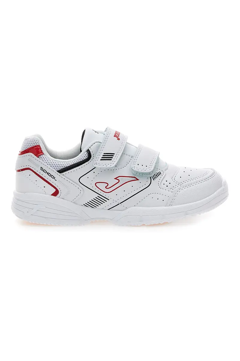 Sneakers bianche con dettagli rossi e doppio strappo Joma W.School JR 2506 [BIANCO