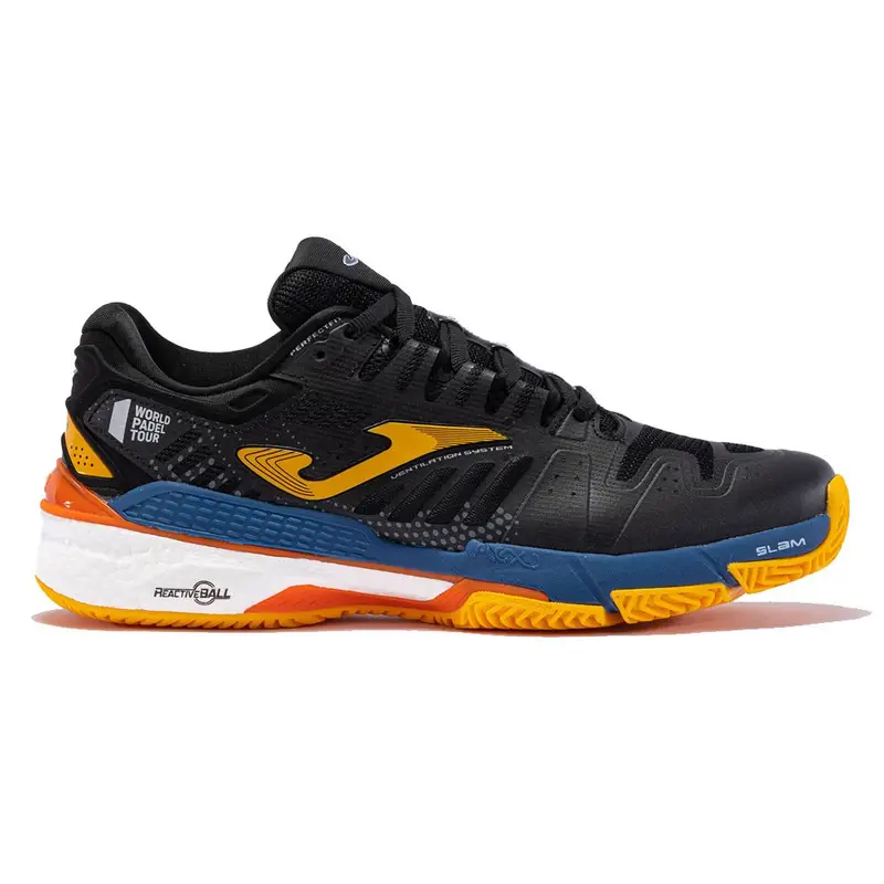 T Slam Nero Azzurro Arancio - Scarpe Padel Uomo EUR 40,5