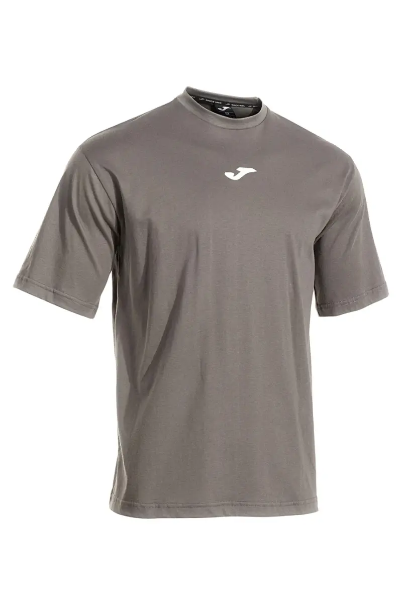 T-shirt grigia in cotone con logo gommato Joma Step short sleeve [GRIGIO]